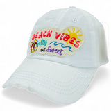 "Beach Vibes Salty But Sweet" Vintage Distressed Baseball Cap WHOLESALE BY DOZEN(12PCS)