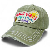 "Beach Vibes Salty But Sweet" Vintage Distressed Baseball Cap WHOLESALE BY DOZEN(12PCS)