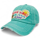 "Beach Vibes Salty But Sweet" Vintage Distressed Baseball Cap WHOLESALE BY DOZEN(12PCS)