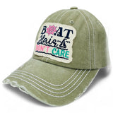 "BOAT HAIR DONT CARE" 2nd edition DISTRESSED BASEBALL CAP WHOLESALE BY DOZEN(12PCS)