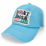 "BOAT HAIR DONT CARE" 2nd edition DISTRESSED BASEBALL CAP WHOLESALE BY DOZEN(12PCS)