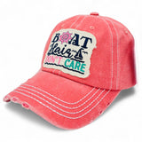 "BOAT HAIR DONT CARE" 2nd edition DISTRESSED BASEBALL CAP WHOLESALE BY DOZEN(12PCS)