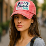 "BOAT HAIR DONT CARE" 2nd edition DISTRESSED BASEBALL CAP WHOLESALE BY DOZEN(12PCS)
