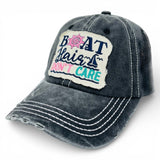 "BOAT HAIR DONT CARE" 2nd edition DISTRESSED BASEBALL CAP WHOLESALE BY DOZEN(12PCS)
