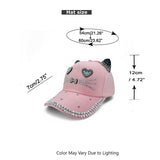 "Big Eye Cat" BLING STONE BASEBALL CAP WHOLESALE BY DOZEN(12PCS)