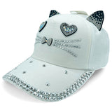 "Big Eye Cat" BLING STONE BASEBALL CAP WHOLESALE BY DOZEN(12PCS)
