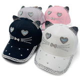 "Big Eye Cat" BLING STONE BASEBALL CAP WHOLESALE BY DOZEN(12PCS)