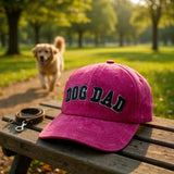 "Dog Dad" DISTRESSED BASEBALL CAP WHOLESALE BY DOZEN(12PCS)