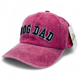 "Dog Dad" DISTRESSED BASEBALL CAP WHOLESALE BY DOZEN(12PCS)