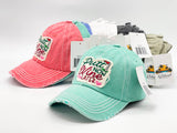"PUTT NOW WINE LATER" DISTRESSED BASEBALL CAP WHOLESALE BY DOZEN(12PCS)