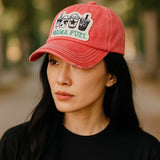 "Mama Fuel" DISTRESSED BASEBALL CAP WHOLESALE BY DOZEN(12PCS)