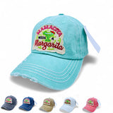 "Mamacita Needs a Margarita" DISTRESSED BASEBALL CAP WHOLESALE BY DOZEN(12PCS)