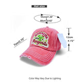"Mamacita Needs a Margarita" DISTRESSED BASEBALL CAP WHOLESALE BY DOZEN(12PCS)
