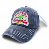 "Mamacita Needs a Margarita" DISTRESSED BASEBALL CAP WHOLESALE BY DOZEN(12PCS)