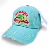 "Mamacita Needs a Margarita" DISTRESSED BASEBALL CAP WHOLESALE BY DOZEN(12PCS)