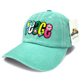 "Peace" Patched DISTRESSED BASEBALL CAP WHOLESALE BY DOZEN(12PCS)