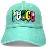 "Peace" Patched DISTRESSED BASEBALL CAP WHOLESALE BY DOZEN(12PCS)