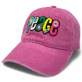 "Peace" Patched DISTRESSED BASEBALL CAP WHOLESALE BY DOZEN(12PCS)