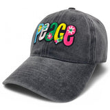 "Peace" Patched DISTRESSED BASEBALL CAP WHOLESALE BY DOZEN(12PCS)