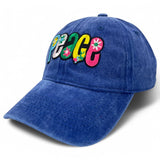 "Peace" Patched DISTRESSED BASEBALL CAP WHOLESALE BY DOZEN(12PCS)