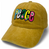 "Peace" Patched DISTRESSED BASEBALL CAP WHOLESALE BY DOZEN(12PCS)