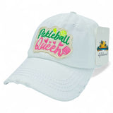 "Pickleball Queen" DISTRESSED BASEBALL CAP WHOLESALE BY DOZEN(12PCS)