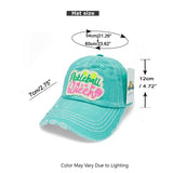 "Pickleball Queen" DISTRESSED BASEBALL CAP WHOLESALE BY DOZEN(12PCS)