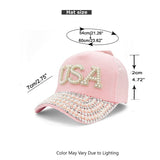 "USA" BLING STONE BASEBALL CAP WHOLESALE BY DOZEN(12PCS)
