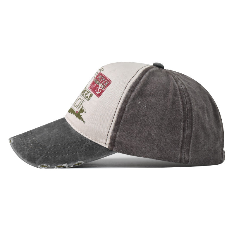 "Beach" DISTRESSED BASEBALL CAP wholesale BY DOZEN(12PCS)